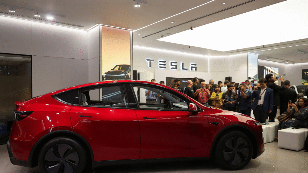 Tesla India Launch mumbai bkc showroom Model Y Pricing