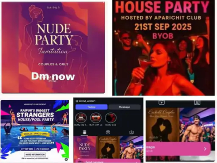 Raipur Nude Party viral posters